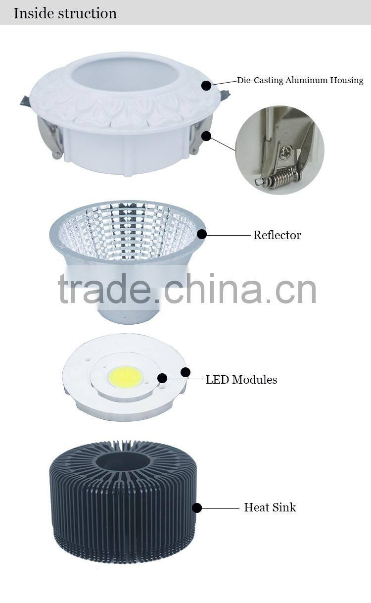 small size round shape 5W 7W 12W high lumen LED downlight driverless downlight AC COB downlight for led spot light