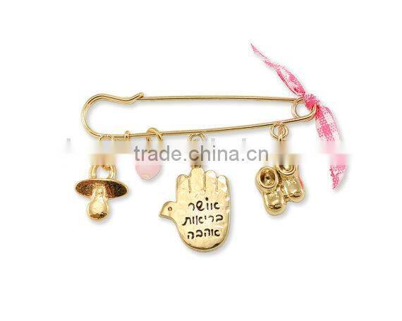 Baby Girl Newborn Gift carriage pin My Princess Hamsa Evil Eye Protect Gemstone crystal Jewelry