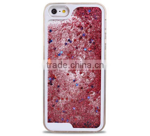 for iphone 6 heavy duty custom 3D quicksand glitter stars clear case