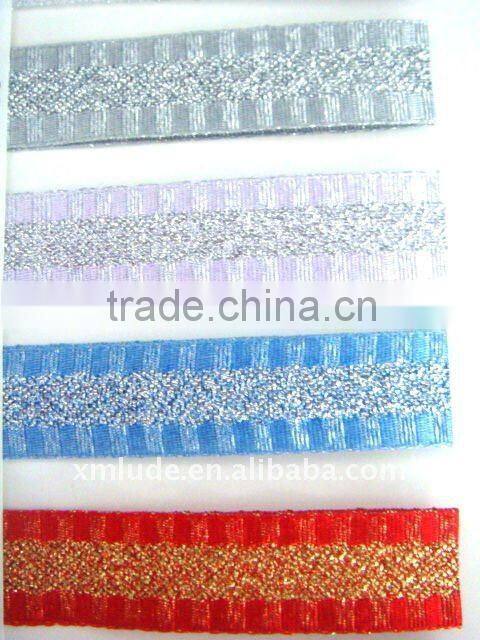 colorful glitter metallic ribbons