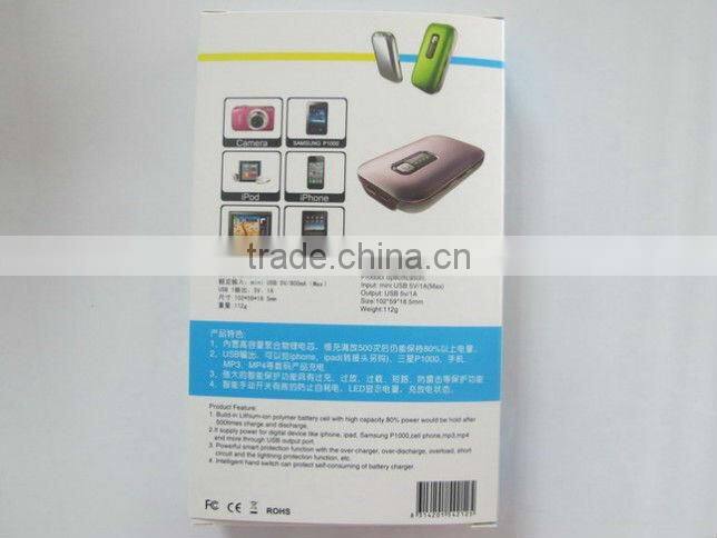 2014 New 4000mah Rubber finishing portable power bank