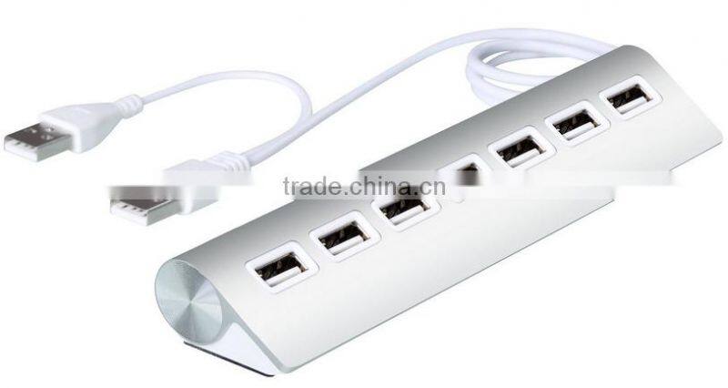 China origin premium aluminum casing 7 port usb 2.0 hub