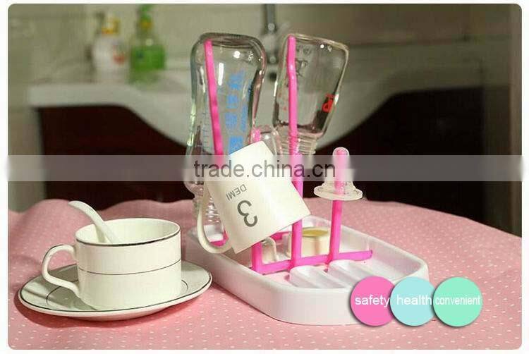 Custom bottle drying rack native rubber baby feeding bottle holder