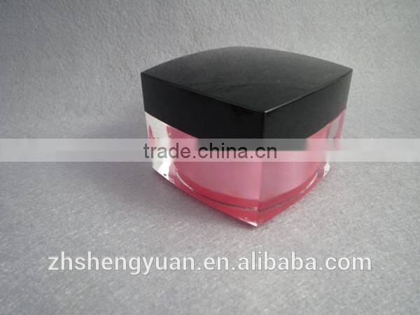 pink square acrylic face cream cosmetic container