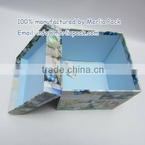 LED Lights Xmas Decorations Paper Box Handmade 2016 Lid and Base Box