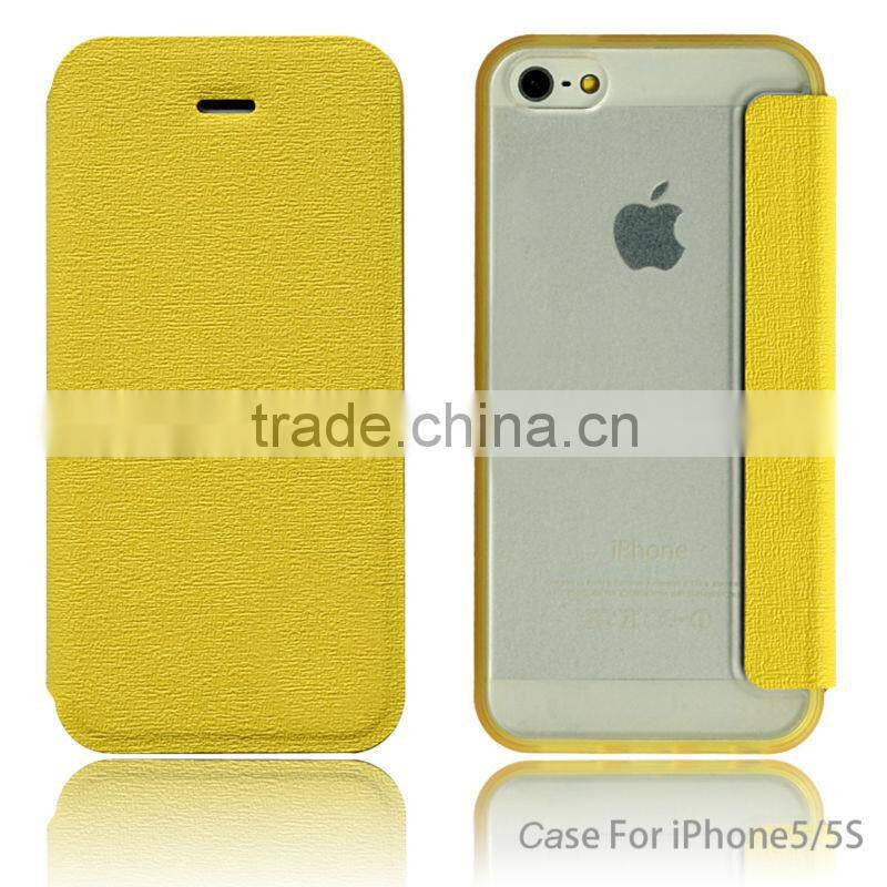 2014 solid color book type smartphone case for iphone 5