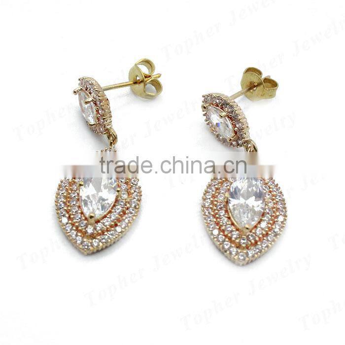 Zircon gemstone wholesale cheap brass earring