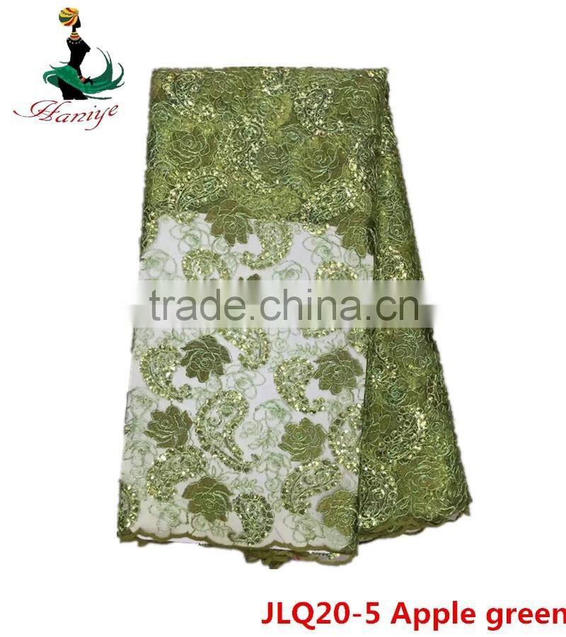Haniye JLQ20-1/Newest african net lace with sequins high quality african tulle lace fabric