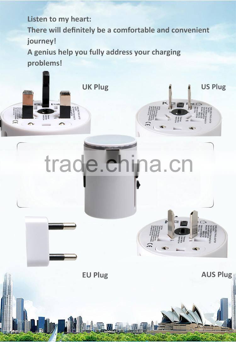 2015 Genjoy popluar funnest best electronic gift items with CE ROHS multi-nation travel adapter