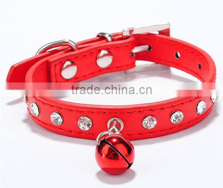 soft PU small bell custom metal chain dog collar dog collar PU chains01