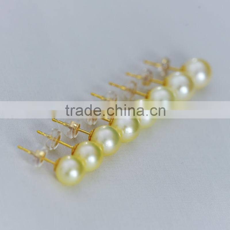 2015 fashion stud earrings, natural seawater pearl earrings