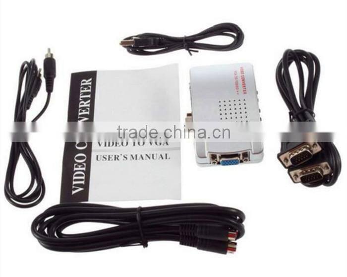 Computer Laptop PC VGA To Video Universal PC VGA to TV AV RCA Signal Adapter Converter Video Switch Box Supports NTSC PAL system