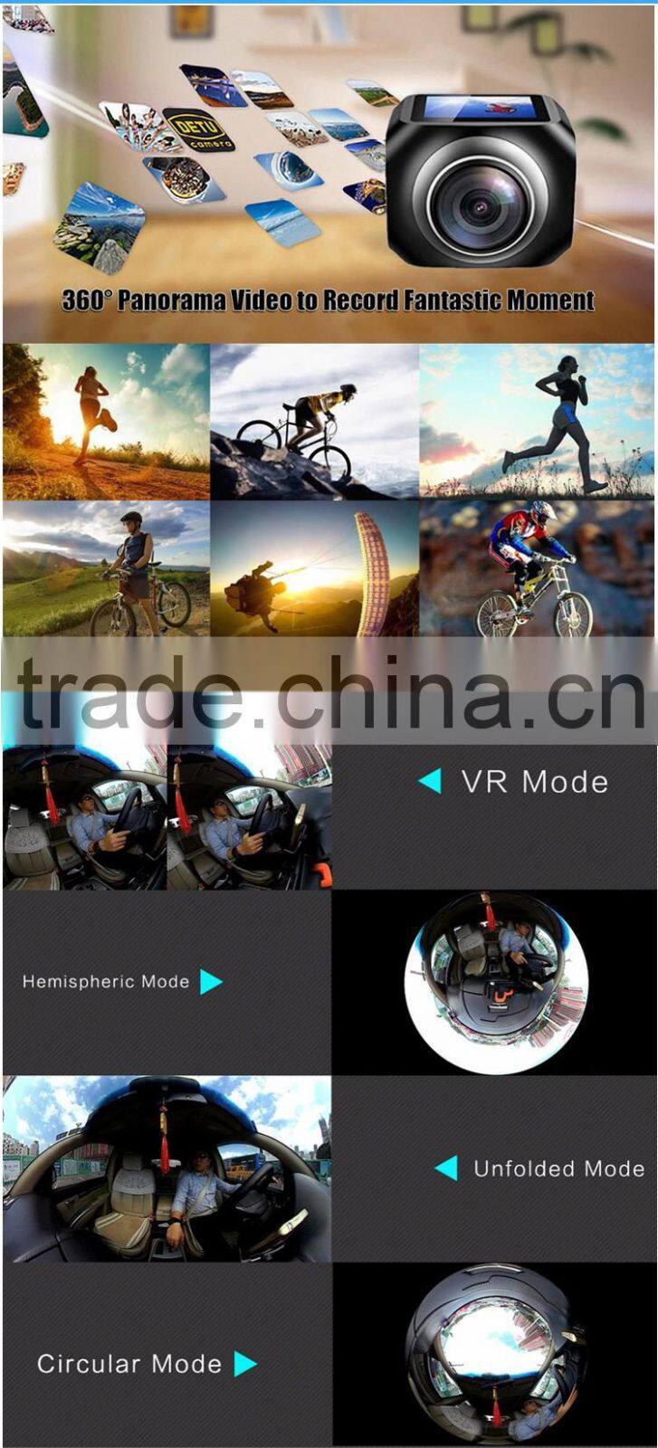 1.5 Inch LCD V8 Wifi 4K 12MP Panoramic DVR WIFI Camera 360 Degree VR Sports Video Action Camera