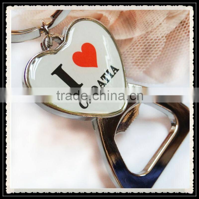OEM metal handle held bottle opener,zinc alloy opener with keyring
