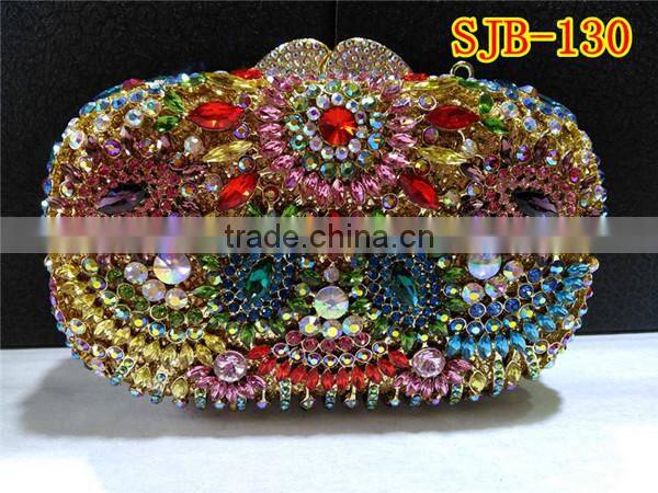 With fast shipping wonderful design high grade crystal handbag with rhinestone for evening party