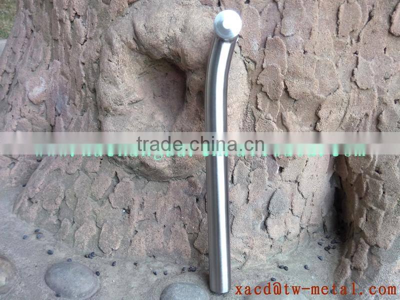 Titanium bike seat post with handing brush finished
