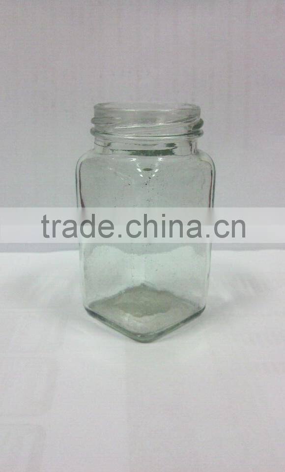Wholesale square glasss jar of sauce with clip lid