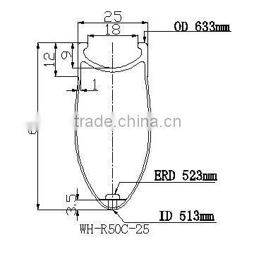 New style thick materials high strength 16-36H oem carbon mountain bike rims