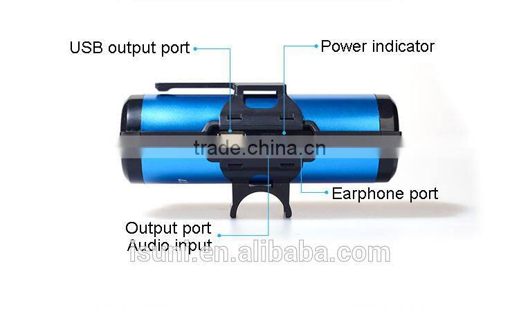 Newest fashion design new battery loud speaker 5000 mah power bank with torch light