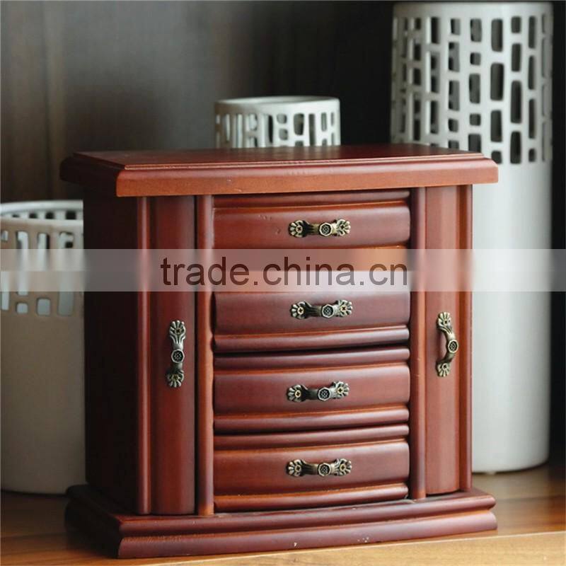 Continental retro multifunctional wooden jewelry box