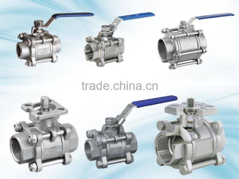 1000 WOG 3PC Full Port Stainless Steel ball valve