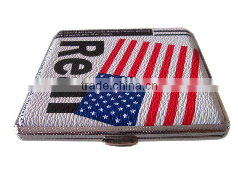 Leather metal cigarette case for 18pcs 20pcs