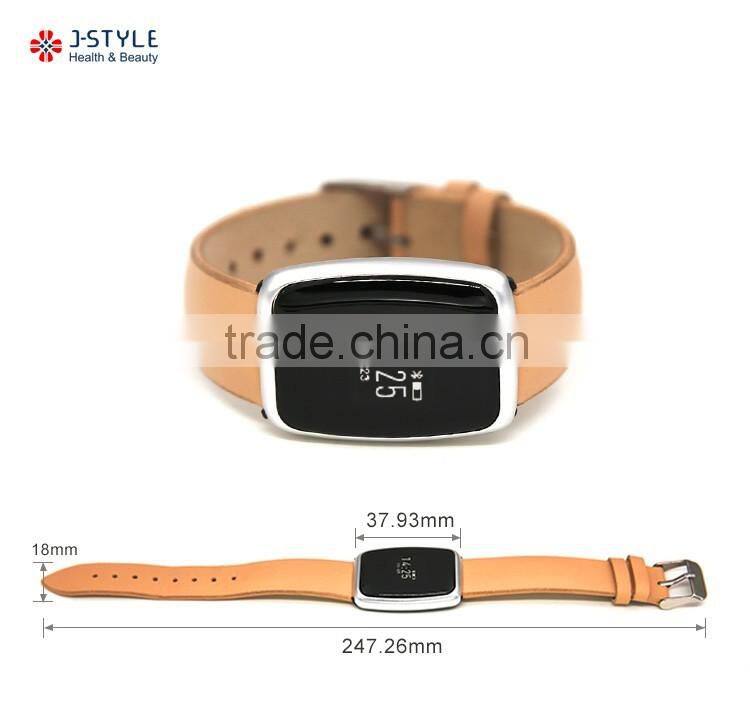 J-style wearable band Smart Bluetooth fitness tracker with Real -Leather band optional