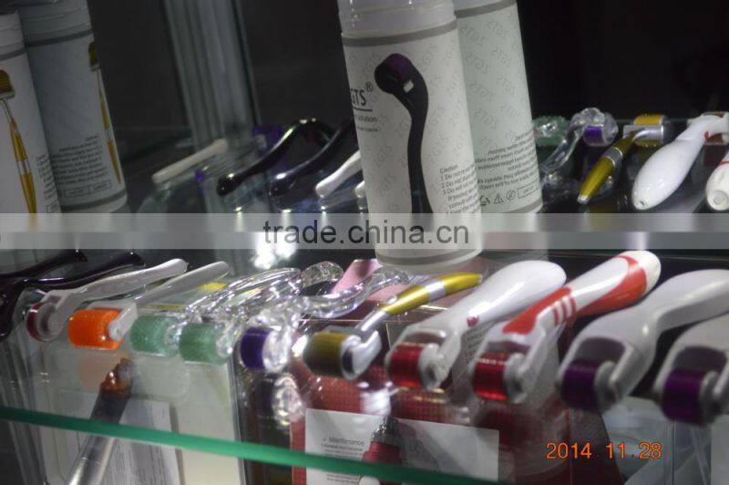 CE approval 360 degree rotation derma roller with 600 needles for skin care derma beauty roller