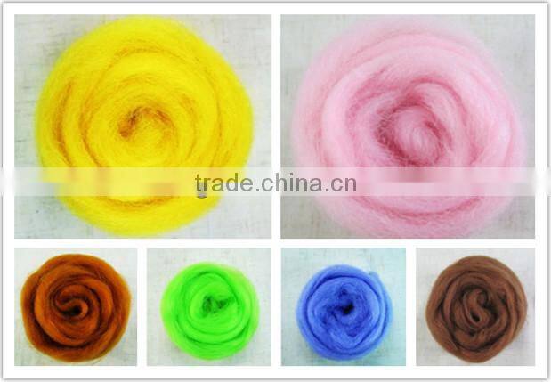 Dyed Australia wool top for weaving