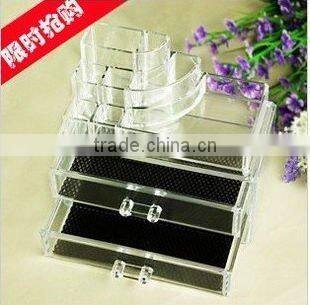 Clear Acrylic 2-Drawer Makeup Case Cosmetic Organizer box