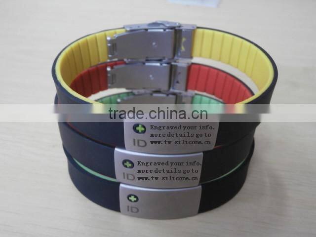 Promotional eco-friendly wristband custom silicone id bracelets for men