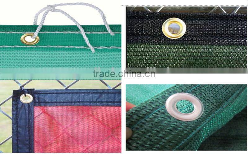 HDPE tennis court privacy fence screen with copper or alumiinium grommets outdoor plastic enclosure net with UV