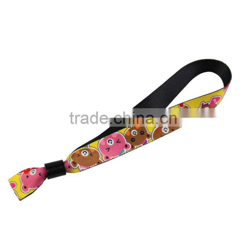 China wholesale high secure fabric wristband with plastic fastener