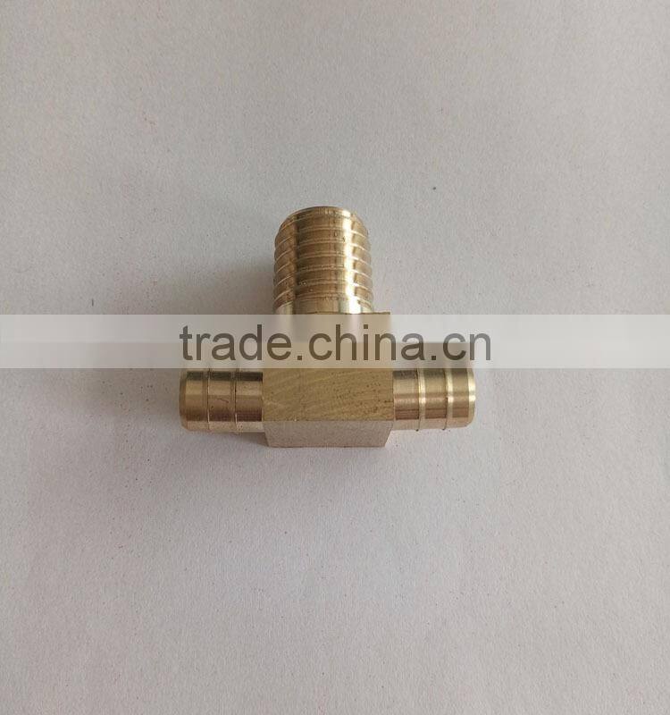brass tee type hose barb fitting with 6-22mm