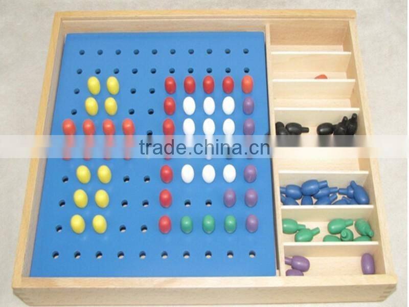 Kingdergarten wooden education toy Froebel Jun Gabe2 teaching AIDS early learning tool colorful beads