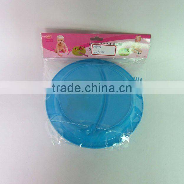 round plate 4pcs blue dinnerware plastic picnic set
