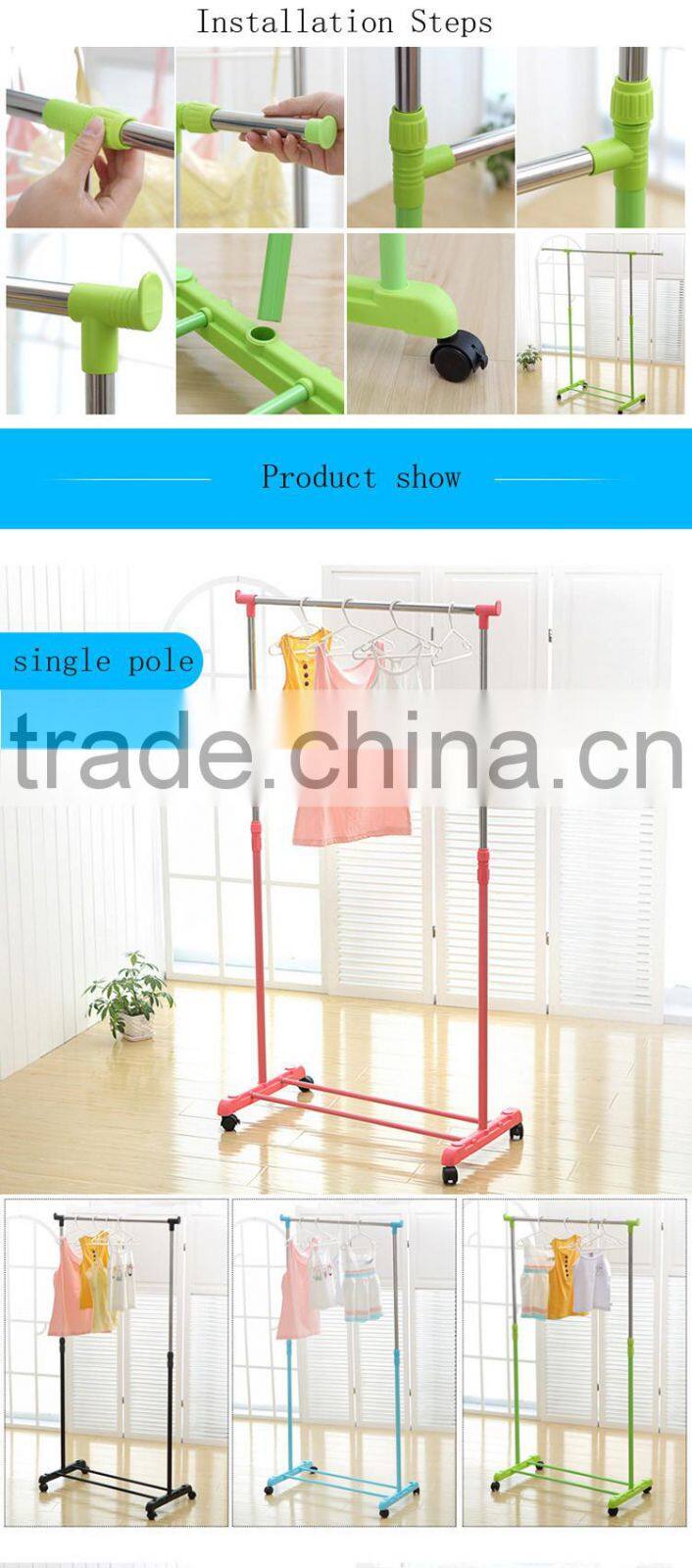Double pole Indoor Folding Clothes Drying Rack Laundry Dryer Hanging Hanger Organizer Home