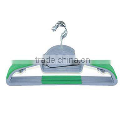 anti-slip laundry clothes hanger/closet clothes hanger hook package of 10 pcs-green