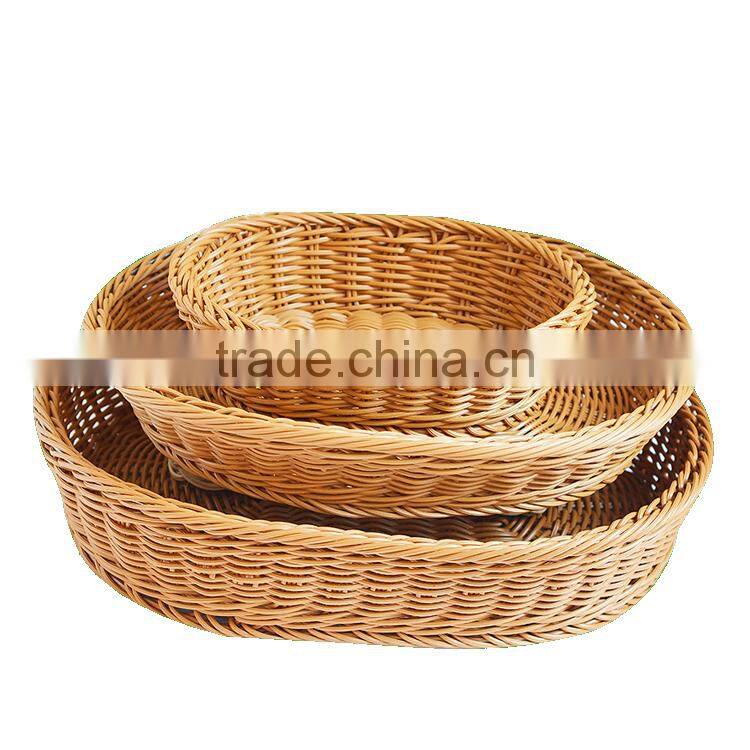 Modern Style rattan wicker round shape bread baskets for home or store