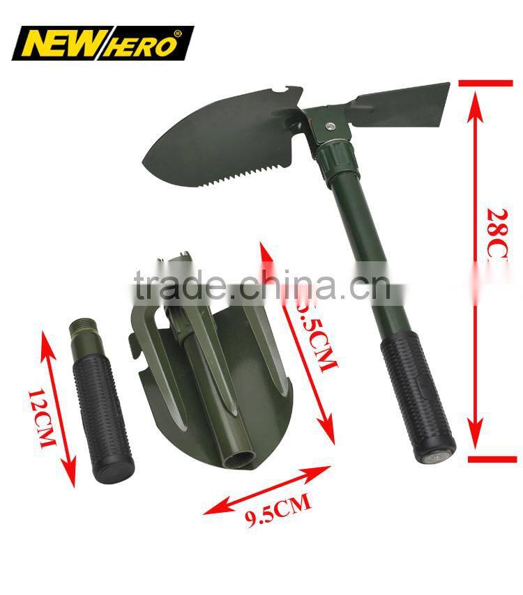 Mini size outdoor camping multifuntion Folding Shovel with rake