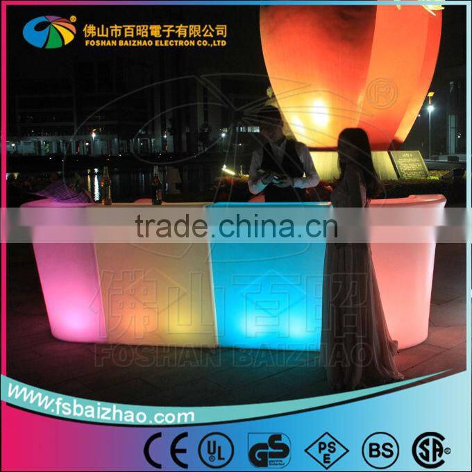 illuminated plastic Outdoor lighting bar table / Led waterproof bar counter