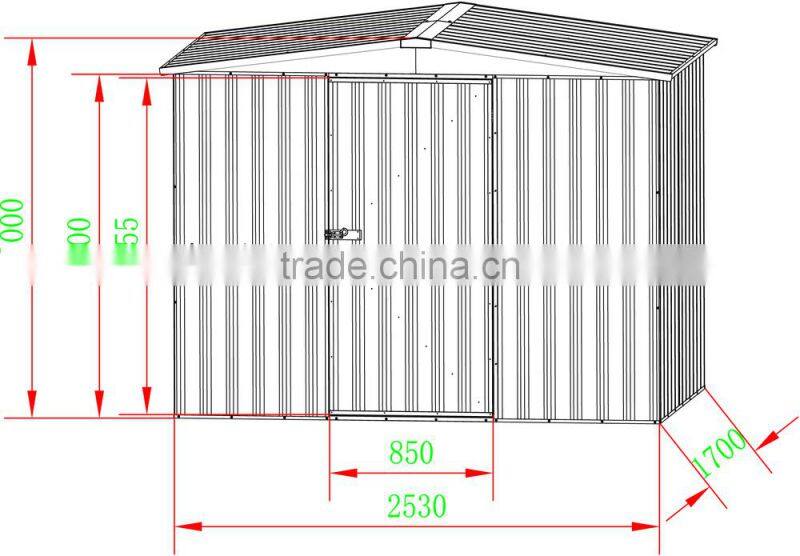 Brown color pre assembled metal shed
