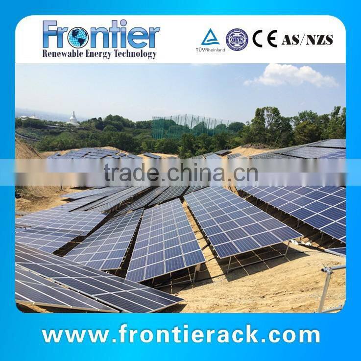 High efficiency ground solar panel mounting racking system