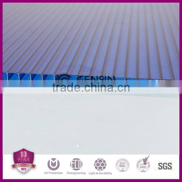 4mm/6mm Translucent Double Skin Polycarbonate Hollow Sheet 100% Makrolon PC Resin UV Protector 2100mm x 5800mm/6000mm/11800mm