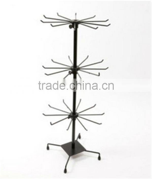 Rotating Top-table Finger Ring Display Stand With hooks