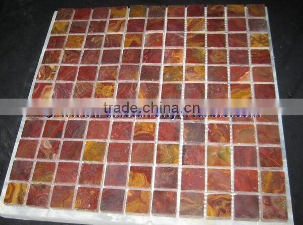 NATURAL COLOR MULTI RED ONYX MOSAIC TILES COLLECTIONS