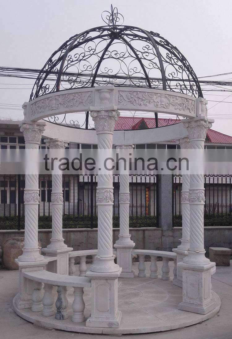 Garden Decoration Stone Marble Pavilion Gazebo