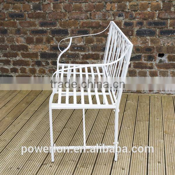 Gothic Arch Bench Cream with a Powder Coated Rust Effect