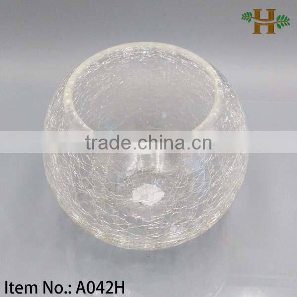 Handblown Broken Round Glass Bowl Vase