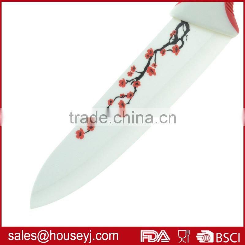 4pcs ceramic knife EVA box packing kitchen knife set printing knife